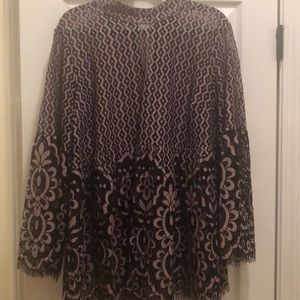 Fun lace style bell sleeves top